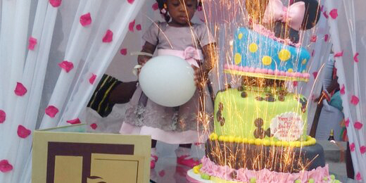 Mercy Johnson throws birthday party for 1yr old daughter Purity .