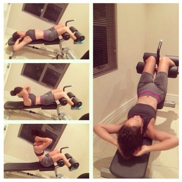 Nadia Buari working out in the gym