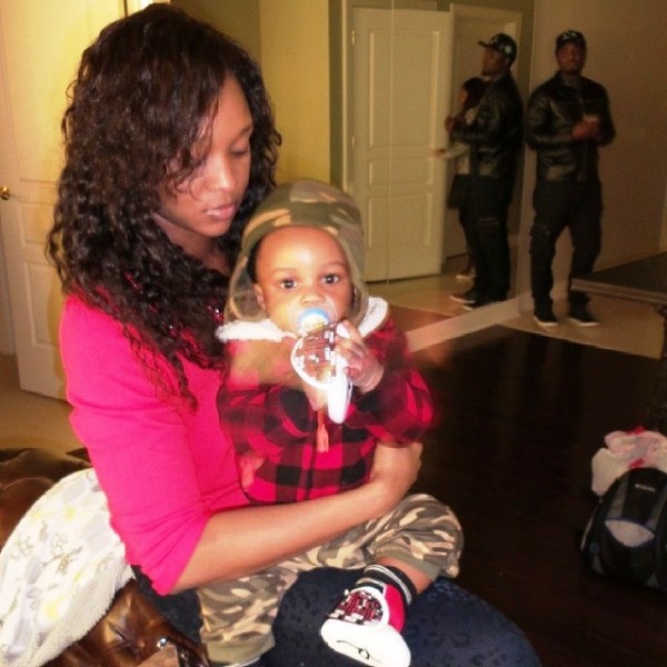 Paul Okoye's fiancé Anita Isama and son Andre. Photo: Instagram