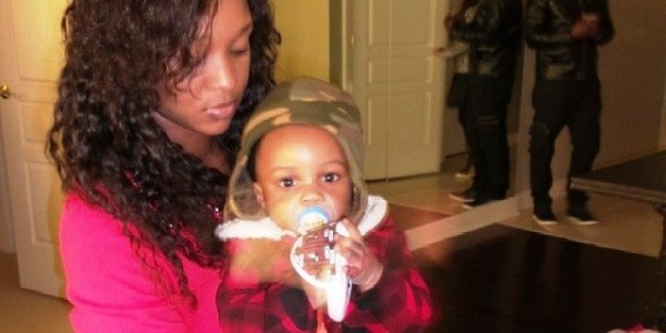 Paul Okoye's wife, Anita Isama and son Andre. Photo: Instagram