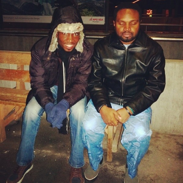 Timi Dakolo and Cobhams Asuquo in Davos, Switzerland. Photo: Instagram