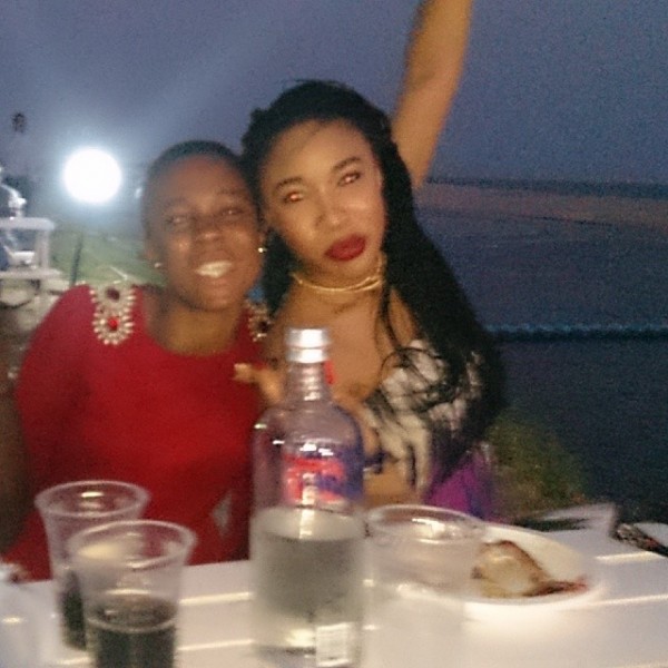 Tonto Dike and her 'maid'..