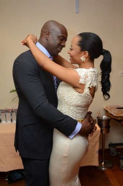 Maje Ayida and Toke Makinwa on their wedding. Photo: Filed