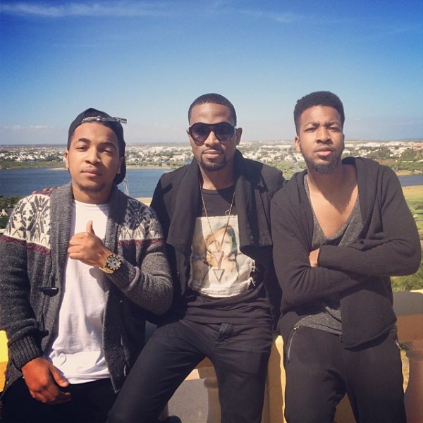 D'banj and the duo of 2Kriss - moss and Raphael in Cape Town, South Africa. Photo: Instagram