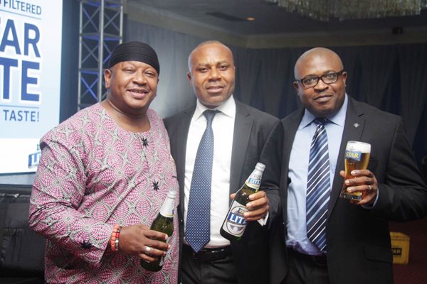 Olisa Adibua & Edem Vindah, Corporate Media & Brand Pr Manager, Nigerian Breweries Plc & Kufre Ekanem, Corporate Affairs Adviser, Nigerian Breweries Plc