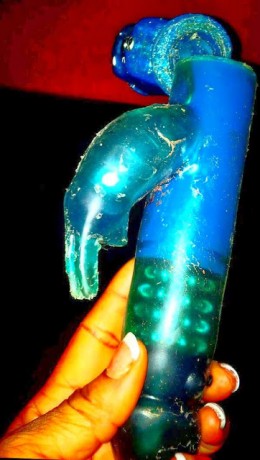 Cossy Orjiakor's broken dildo.||Photo: Cossy's Twitter