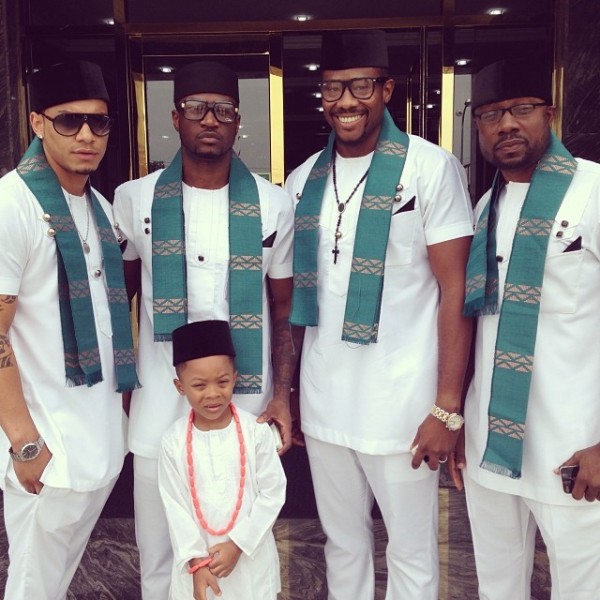 Peter Okoye and son Camron with friends Duke of Spades and sound engineer Foster Zeeno Paul Okoye weds Anita Isama - Peter Okoye and son Camron with friends Duke of Spades and sound engineer Foster Zeeno