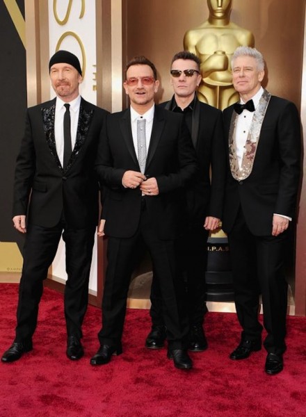The Ed ge, Bono, Larry Mullen Jr, and Adam Clayton of U20