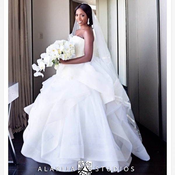 Meet the bride! Tiwa Savage stuns in Vera Wang. Photo: Alakija Studios