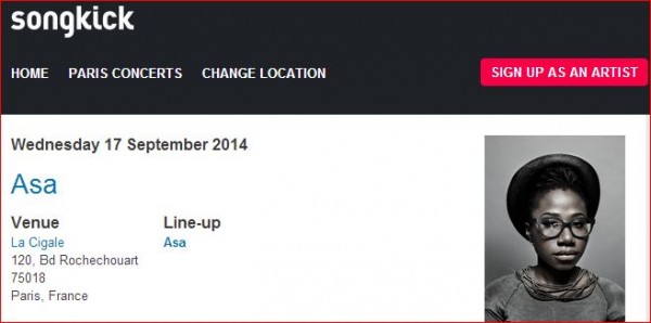 A snapshot of Asa's September 17 event page. Photo: Events.com