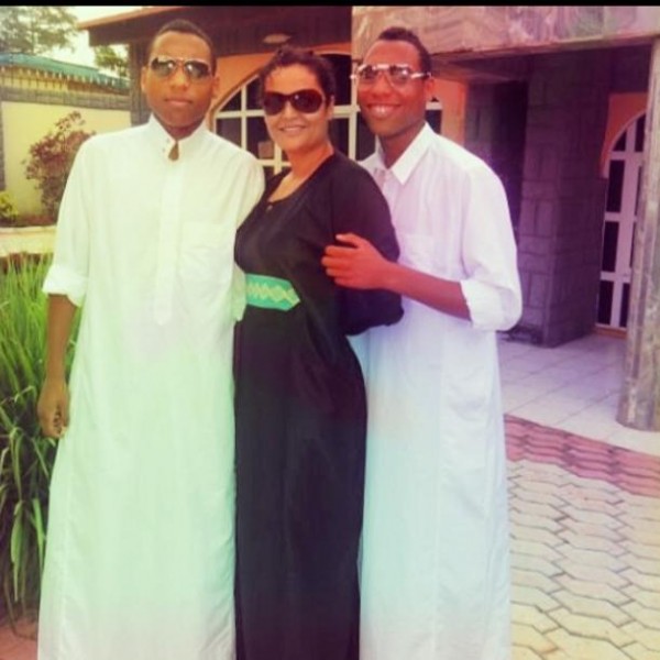 Nazim, Kalim with mother Nadia Amokachi