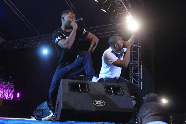 Energetic Sean Tizzle during his performance