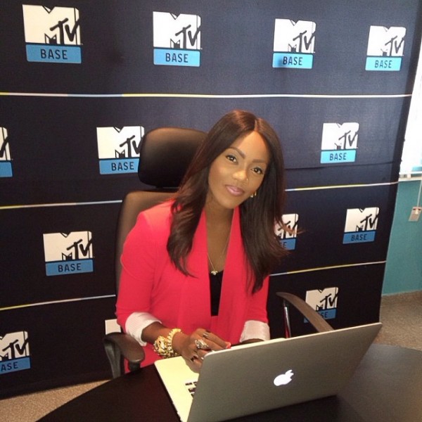 Tiwa Savage at MTV Base office, Lagos. Photo - Instagram