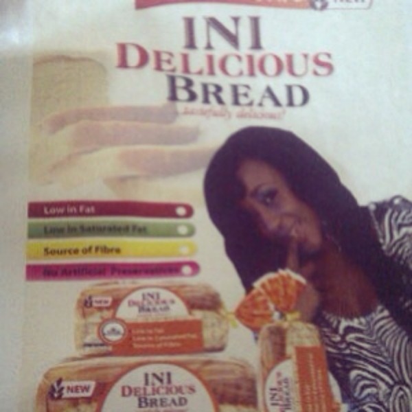 Ini Edo models on the poster for her bread Photo: Instagram