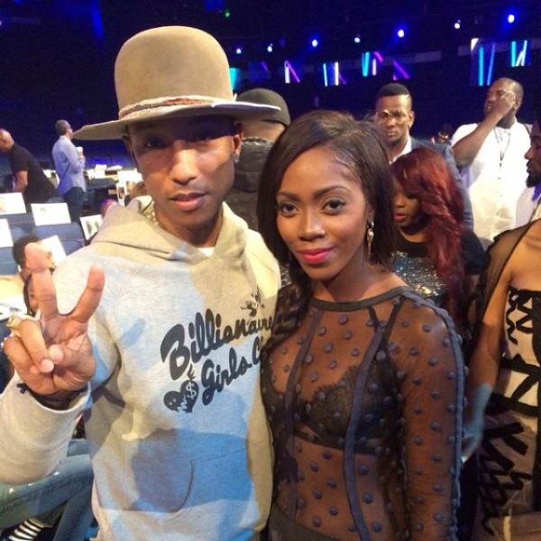 Pharrell Williams and Tiwa Savage