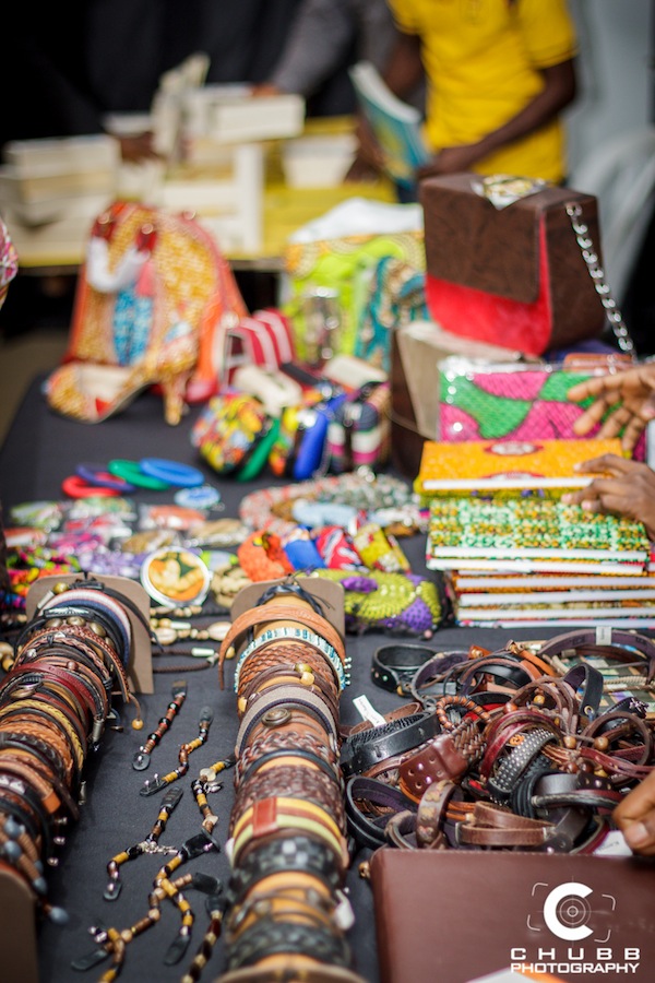 A display of Ankara and African-inspired accessories