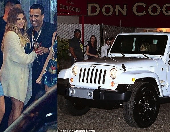 French Montana presents new Wrangler Sahara Jeep to Khloe Kardashian as birthday present. Photo: V