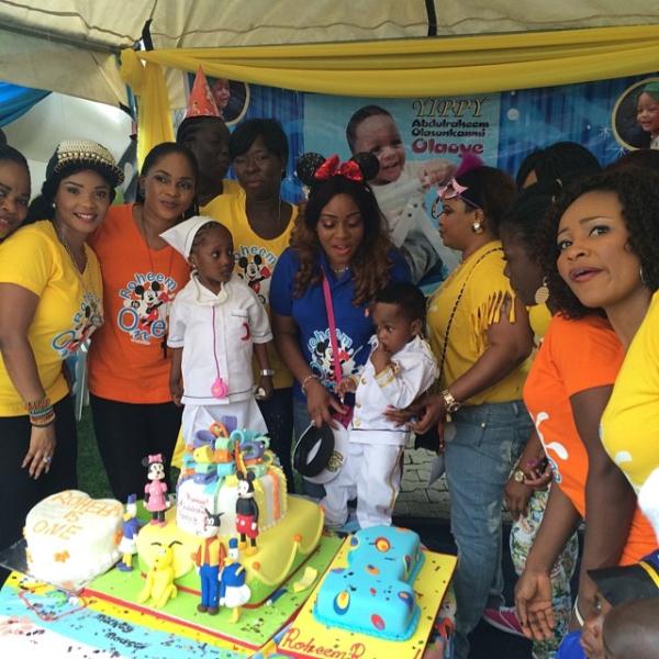 Nollywood actresses, Doris Simeon, Regina Chukwu, Dayo Amusa and Iyabo Ojo over the weekend, partied at the residence of fellow actress, Liz Da Silva whose son, Raheem turned 1.3