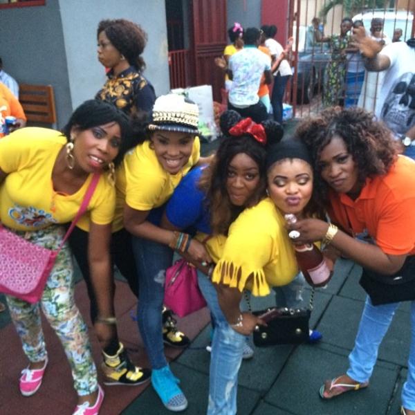 Nollywood actresses, Doris Simeon, Regina Chukwu, Dayo Amusa and Iyabo Ojo over the weekend, partied at the residence of fellow actress, Liz Da Silva whose son, Raheem turned 1.7