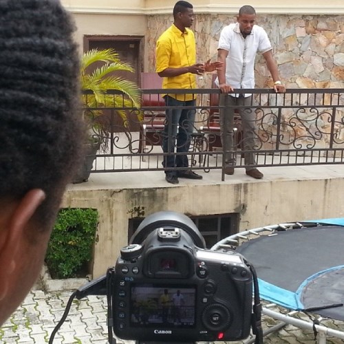 Alexx Ekubo on the set of Ifedolapo 2