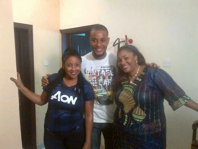 Alexx Ekubo on the set of Ifedolapo 6