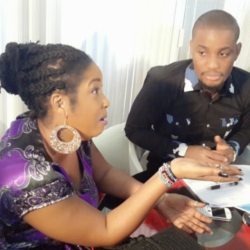 Alexx Ekubo on the set of Ifedolapo