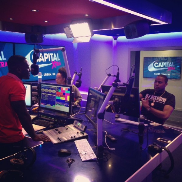 DJ Xclusive on Capital Xtra with DJ Abrantee. Photo: Ayodele Rotimi