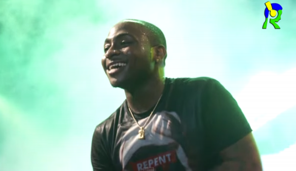 Davido performing in Rwanda