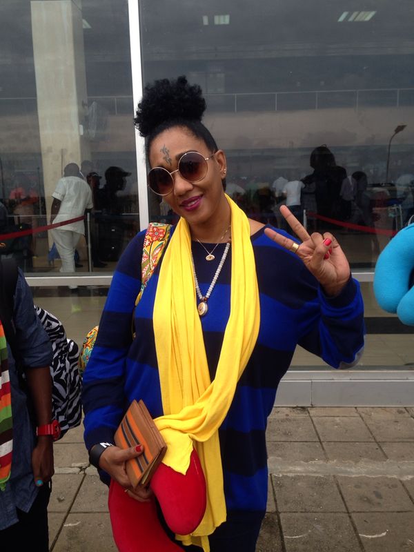 Diana King at the Murtala Mohammed International Airport, Lagos