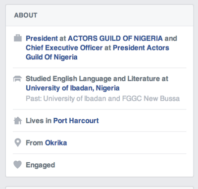 Ibinabo Fiberesima Facebook page