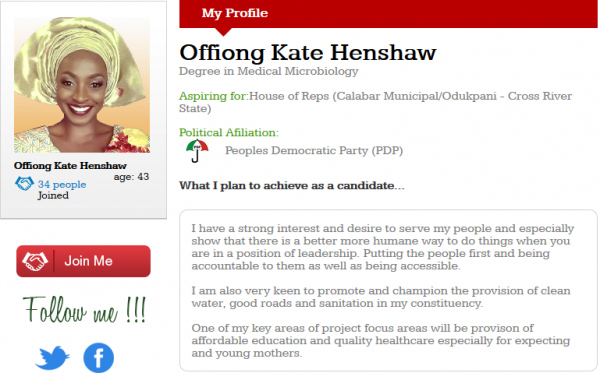 Kate Henshaw's campaign page