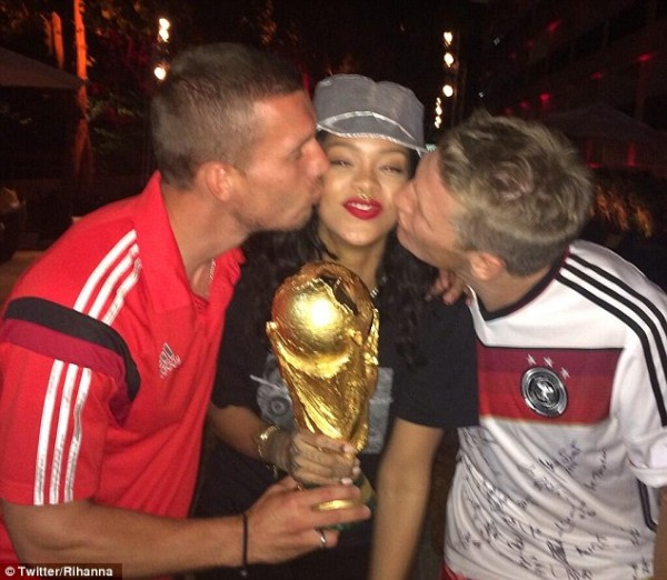 Rihanna breaks FIFA rules, touches World Cup trophy...
