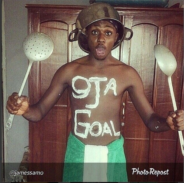 Nigerian fans celebrate at the World Cup