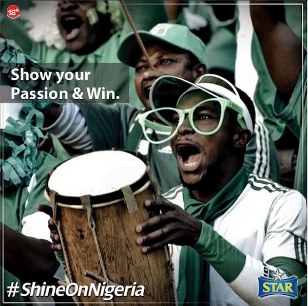 Nigerian fans celebrate at the World Cup