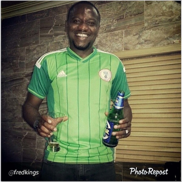 Nigerian fans celebrate at the World Cup