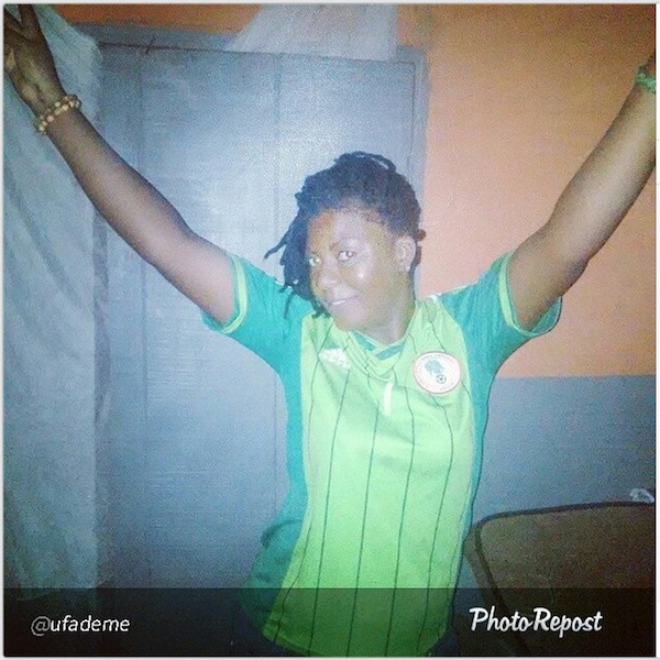 Nigerian fans celebrate at the World Cup
