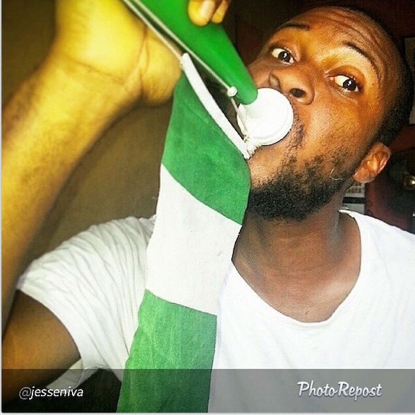 Nigerian fans celebrate at the World Cup