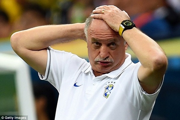 The pressure was heaped on Luiz Felipe Scolari after Brazil's 3-0 loss to Holland in the World Cup. Photo: Daily Mail