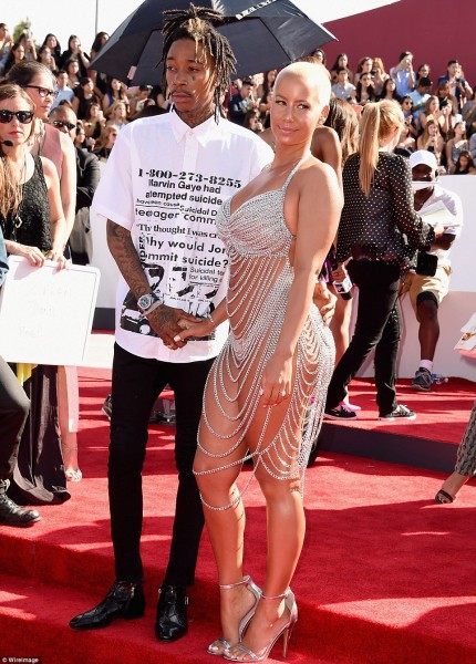 MTV Video Music Awards red carpet. Wiz Khalifa with wife Amber Rose