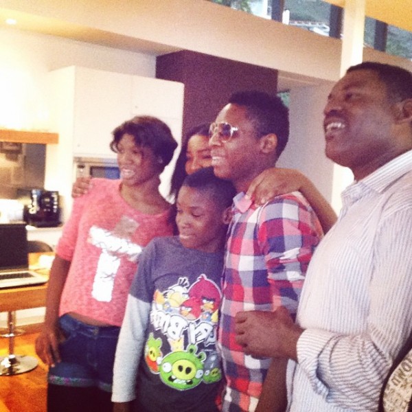 Omotola and Family, during her son's 16th birthday. Photo: Instagram