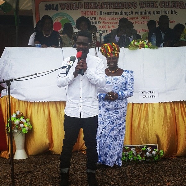 Sarkodie speaking at the event. Photo: Omg Ghana