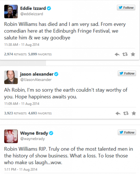 Tweets about late Robin Williams 4