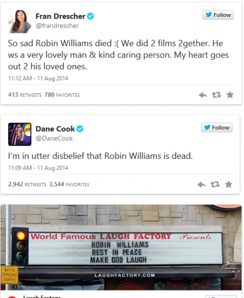 Tweets about late Robin Williams 6