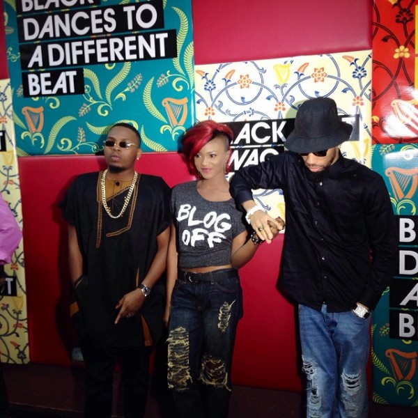 Olamide, Eva Alordiah and Phyno. Photo: Instagram