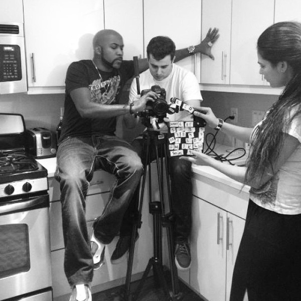 Banky W on the set of his new movie 4