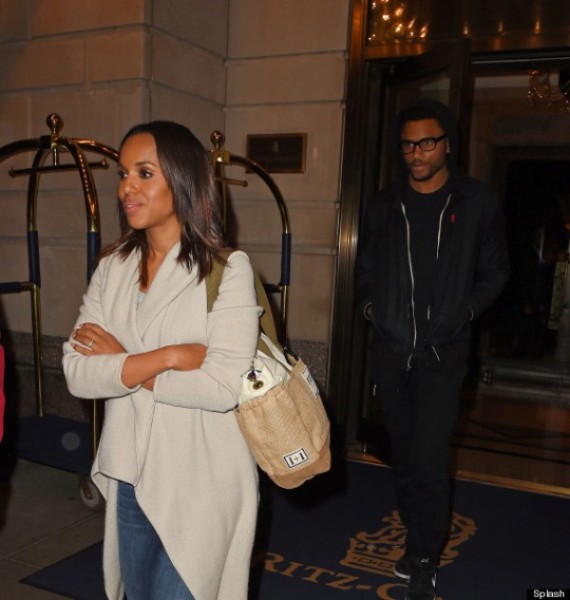 Kerry Washington and husband Nnamdi Asomugha leave their hotel with their baby daughter Isabelle who was carried by a nanny, in NYC. Pictured: Kerry Washington and Nnamdi Asomugha Ref: SPL849720 230914 Picture by: Splash News Splash News and Pictures Los Angeles:310-821-2666 New York:212-619-2666 London:870-934-2666 photodesk@splashnews.com