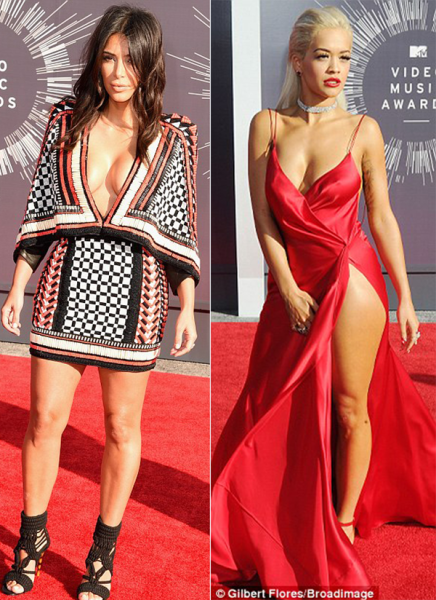 Kim Kardashian and Rita Ora at the MTV