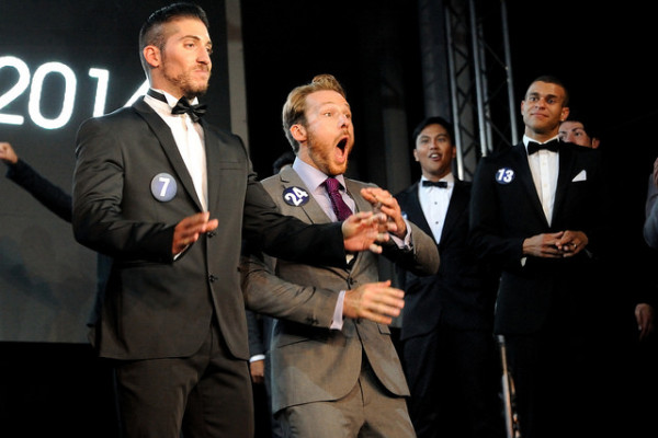 The moment Stuart Hatton (Second Left) was announced as Mr Gay World Photo: Pink News