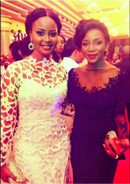 Omowunmi Akinnifesi and Genevieve Nnaji at Mo Abudu's 50th birthday
