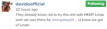 Davido's tweet